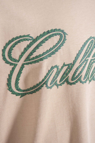 Cursive weed logo Classic Tshirt Camel